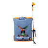 Versatile 18L sprayer with 12V x 14AH Li-ion battery, double motors, and 2AH charger for agriculture, gardening, and pest control.